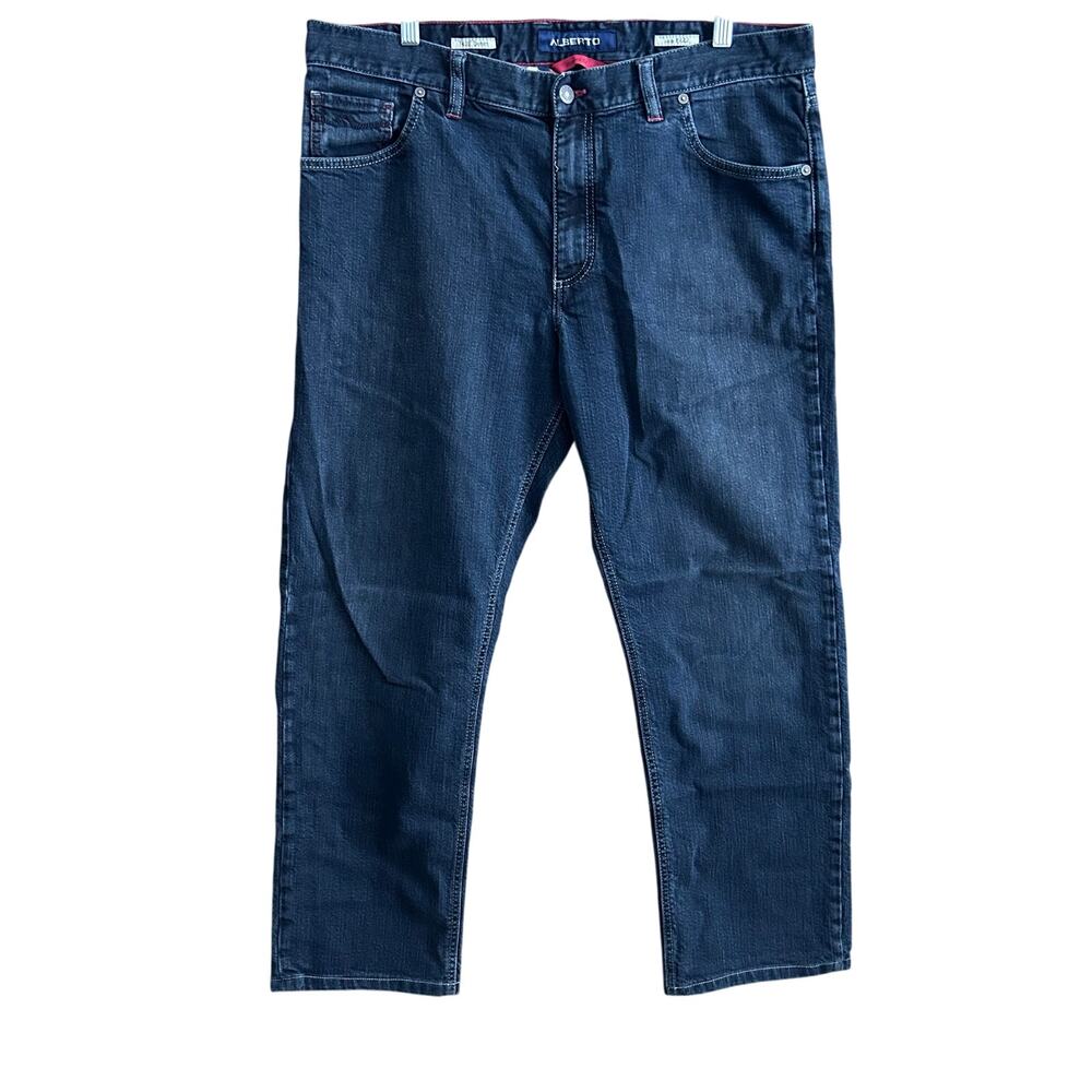 Alberto Mens Jeans Blue Denim Stone Modern Fit Stretch 38x34 (37x28)